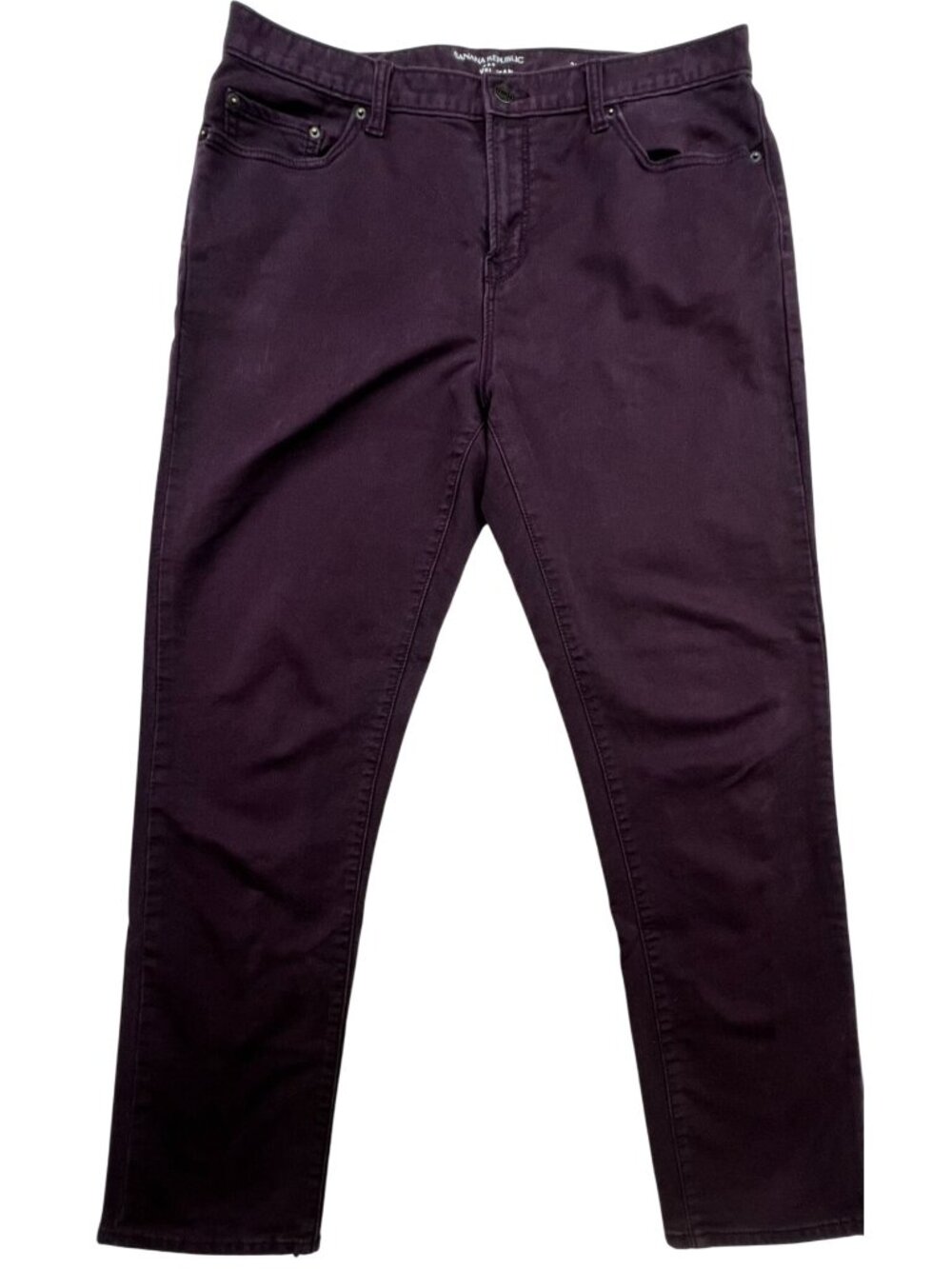 Banana Republic Mens Athletic Fit Travel Jeans Stretch Denim Size 35x32 Burgundy